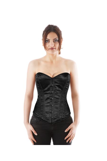 Vollbrust Corsage Schwarz Korsett Satin F11201