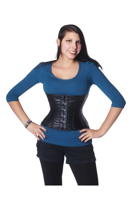 Taillen Corsage Schwarz Leder Korsett Gothic W8806