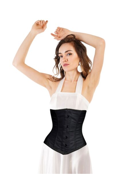 Unterbrustkorsett Schwarz Baumwolle Gothic U8807