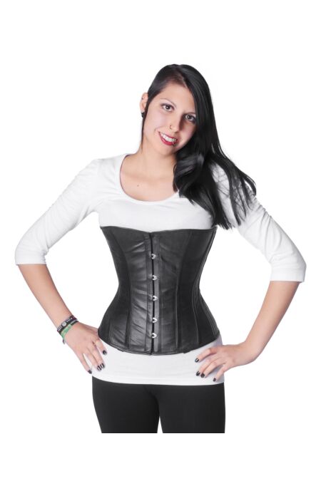 Halbbrust Korsett Schwarz Leder Corsage Gothic H8808-1 |AB Korsett Manufaktur