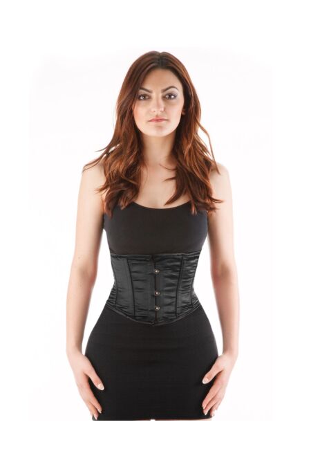 Waspie Taillenkorsett Schwarz Satin Corsage Gothic WS8841